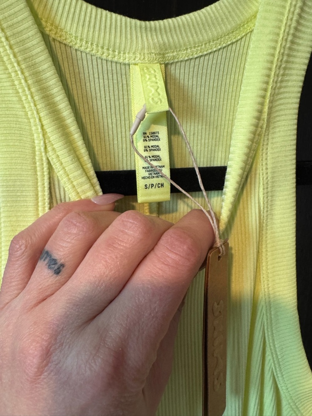 SKIMS Yellow Ribbed Mini Dress - Picture 2 of 3